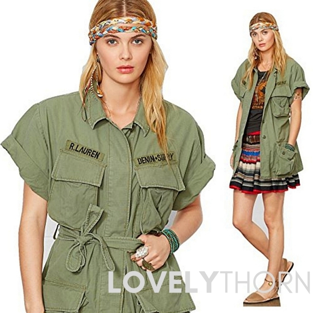 DENIM & SUPPLY RALPH LAUREN // ltd ed over-sized belted field vest jacket RARE